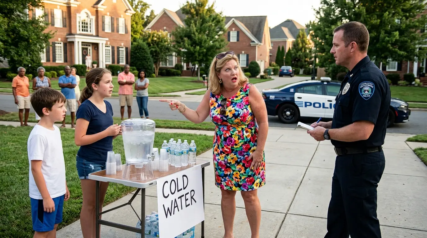 She Called the Police to Shut Down Two Kids Selling Water — Then the Officer Arrive