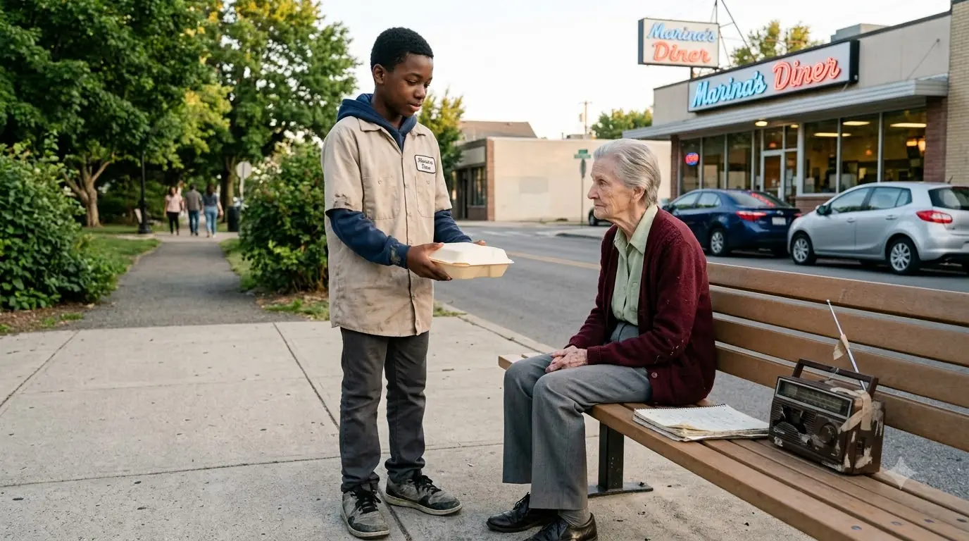 Poor Teen Fed a Homeless Old Woman Every Day — The Next Morning, a Convoy of Police Cars Stopped Right in Front of Him