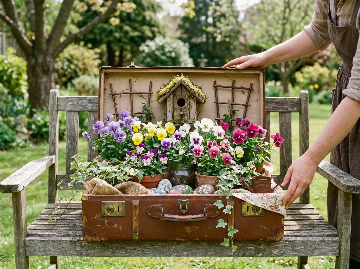 DIY Vintage Suitcase Garden: How to Turn an Old Suitcase Into a Charming Miniature Flower Display
