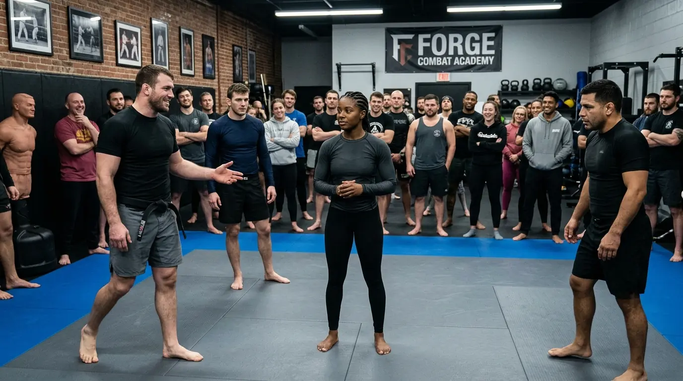 Three Black Belts Asked Who She Wanted First — She Answered, “All at Once.”