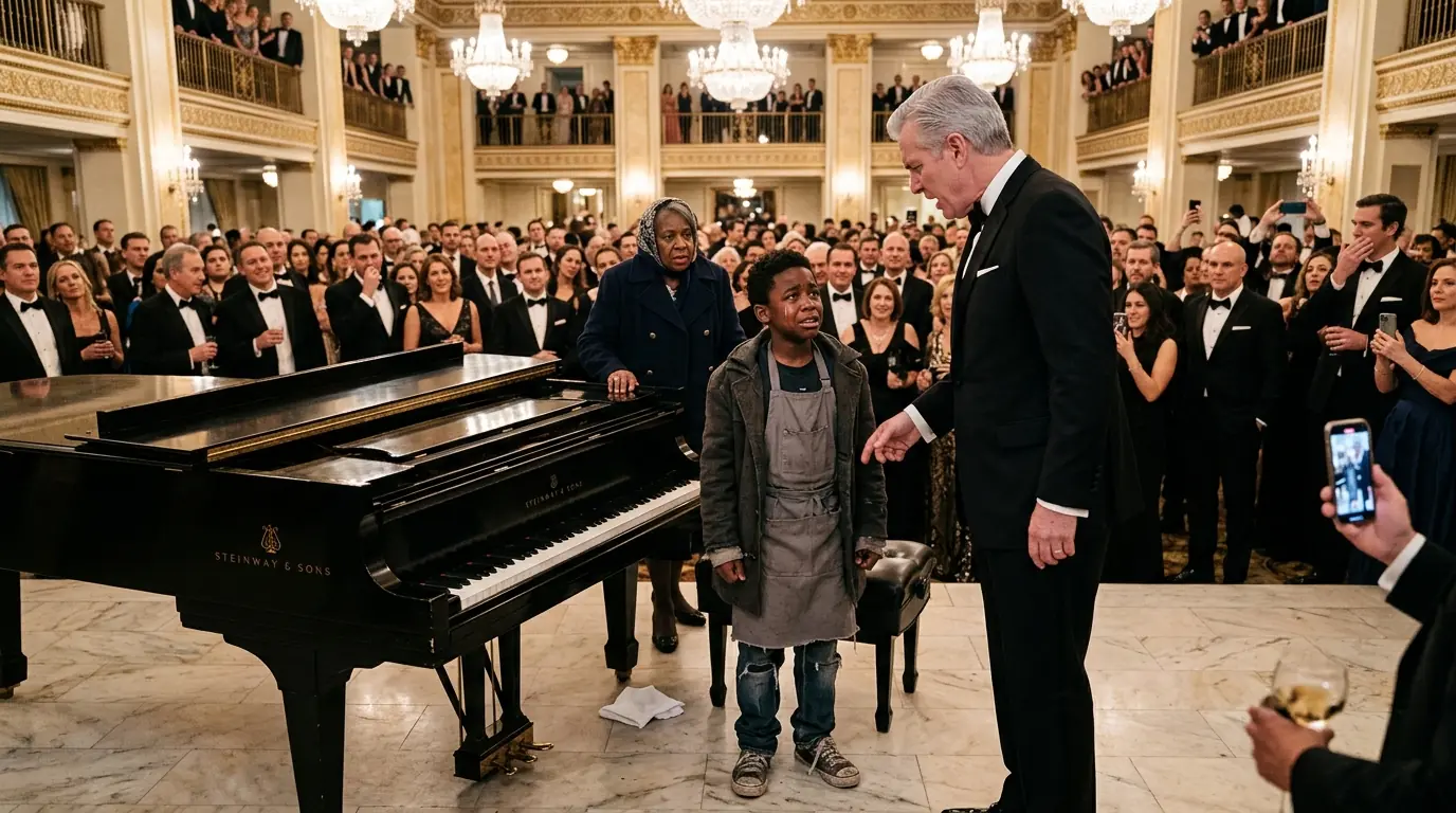 "Don't Touch My Piano Beggar! " Rich Man Mocks a Black Boy — His First Note Left Everyone Speechless