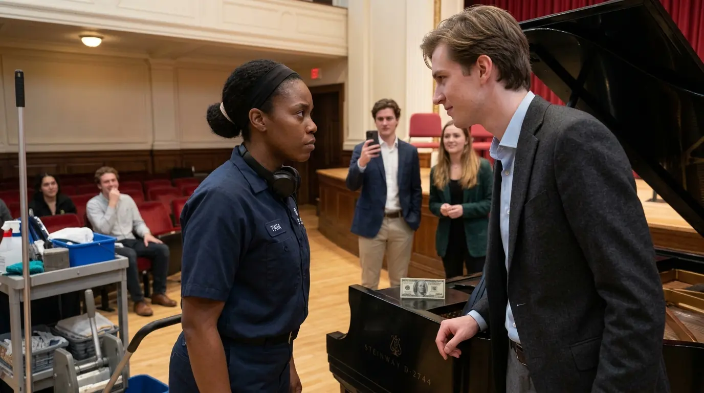 Rich Students Dared Black Janitor to ＂Play a Song, Cretin＂ — Her Chopin Silenced the Entire Hall