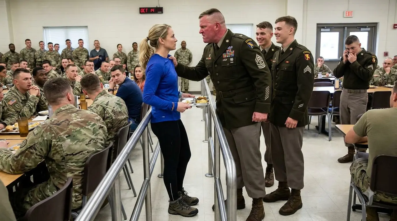 A Strong Man Shoved the Woman Out of the Mess Hall — Then the Entire Command Staff Rushed In and Saluted Her