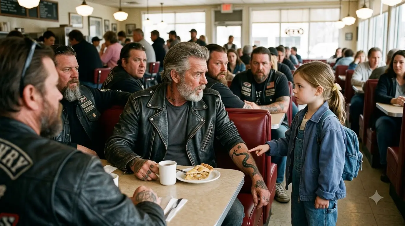 A Little Girl Pointed at a Biker’s Tattoo and Whispered a Name They Hadn’t Heard in Twenty Years — Then the Entire Table Went Silent