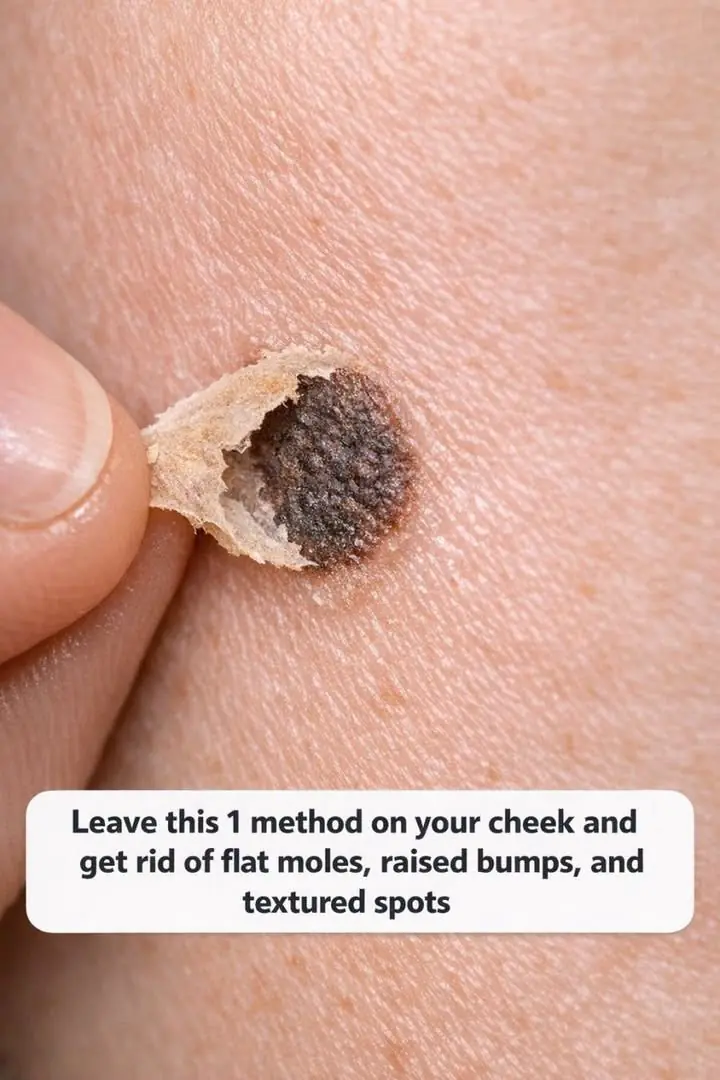 Leave this 1 method on your cheek and get rid of flat moles, raised bumps, and textured spots