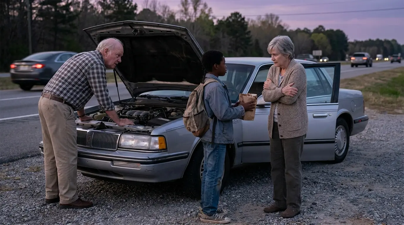 Black Boy Gives His Meal to Elderly Couple — Next Day, Someone Knocked on His Broken Porch