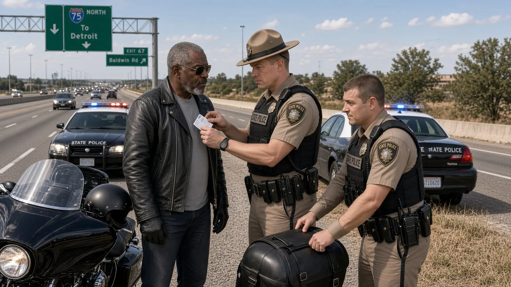 THE TROOPER SAID THE BIG BIKER’S ID DIDN’T LOOK RIGHT — THEN DISPATCH READ HIS FULL NAME