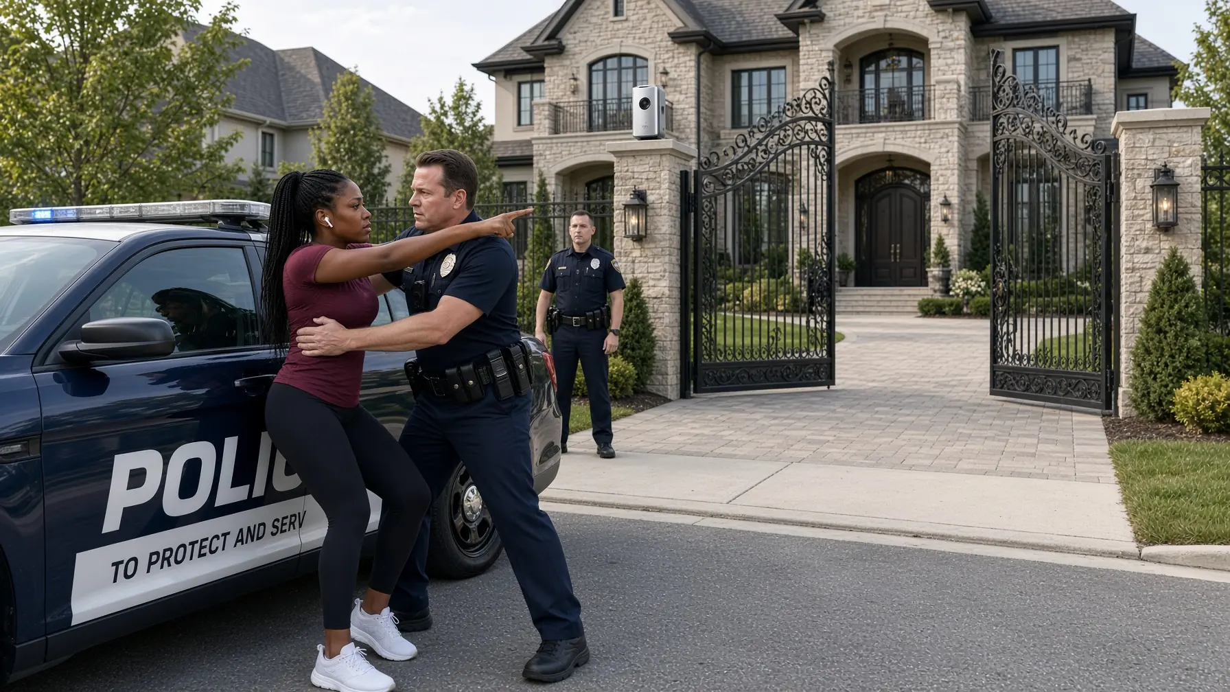 HE TOLD THE JOGGING WOMAN SHE DIDN’T BELONG THERE — THEN THE HOUSE ACROSS THE STREET SPOKE HER NAME