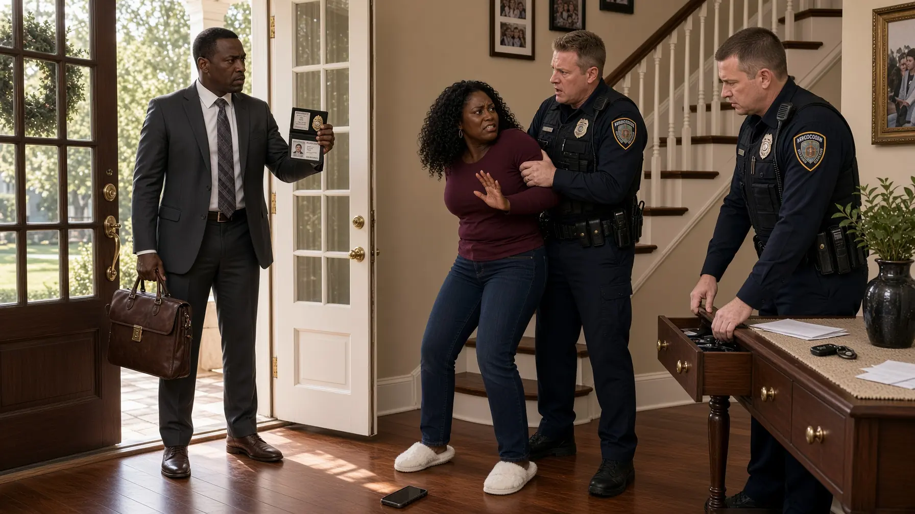THEY WALKED INTO HIS HOME AND PUT HANDS ON HIS WIFE BEFORE THEY READ THE NAME ON HIS FEDERAL CREDENTIAL