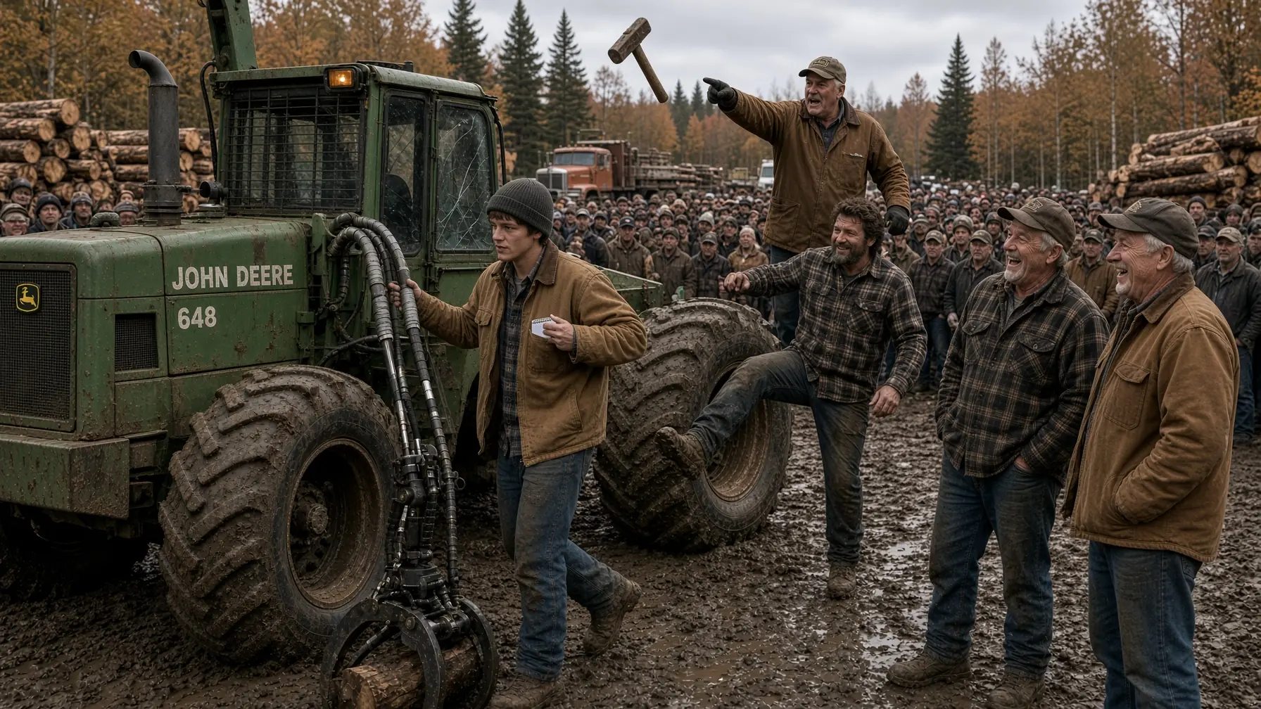 EVERYONE SAW AN $1,100 WRECK AT THE LOGGING AUCTION — THE 20-YEAR-OLD SAW SOMETHING ELSE