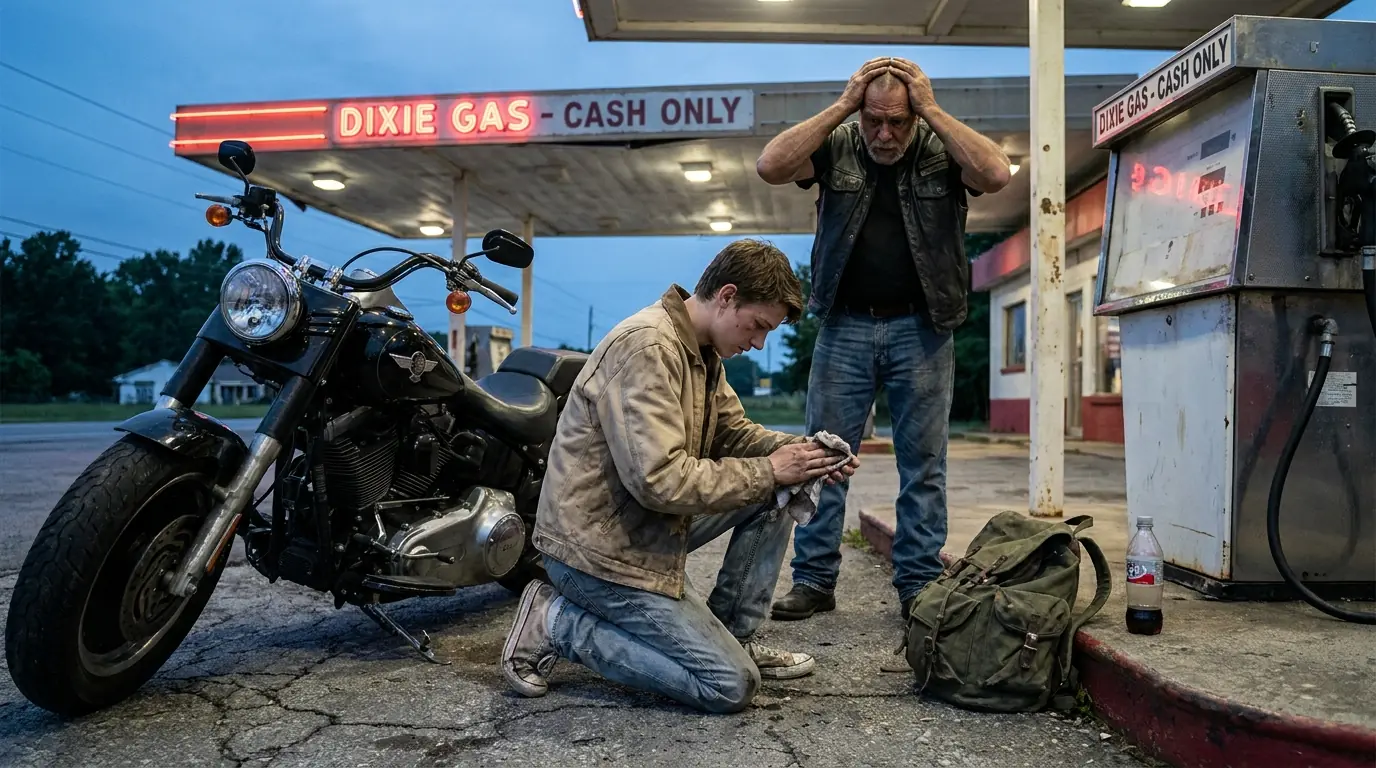 A Runaway Teen Fixed a Stranded Biker’s Motorcycle for Free — Hours Later, Hundreds of Riders Came to His Door
