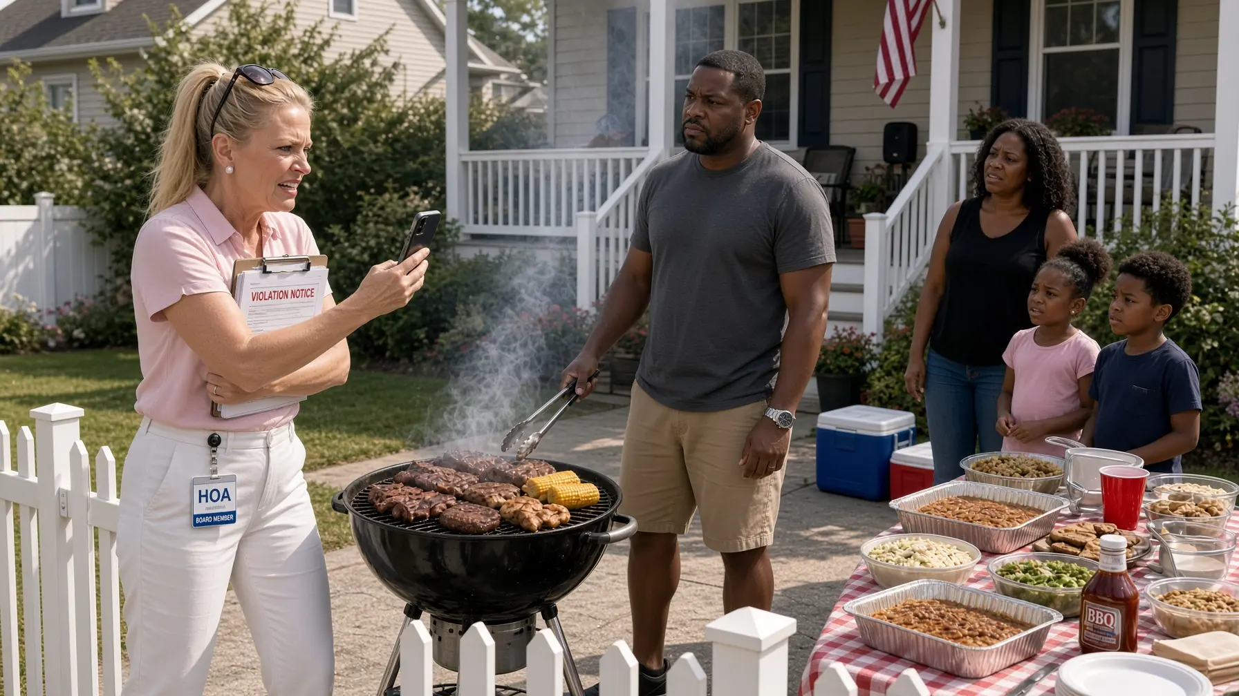 HOA KAREN CALLED 911 BECAUSE SHE WASN’T INVITED TO MY BARBECUE — THEN THE OFFICERS ASKED ONE QUESTION SHE COULDN’T ANSWER