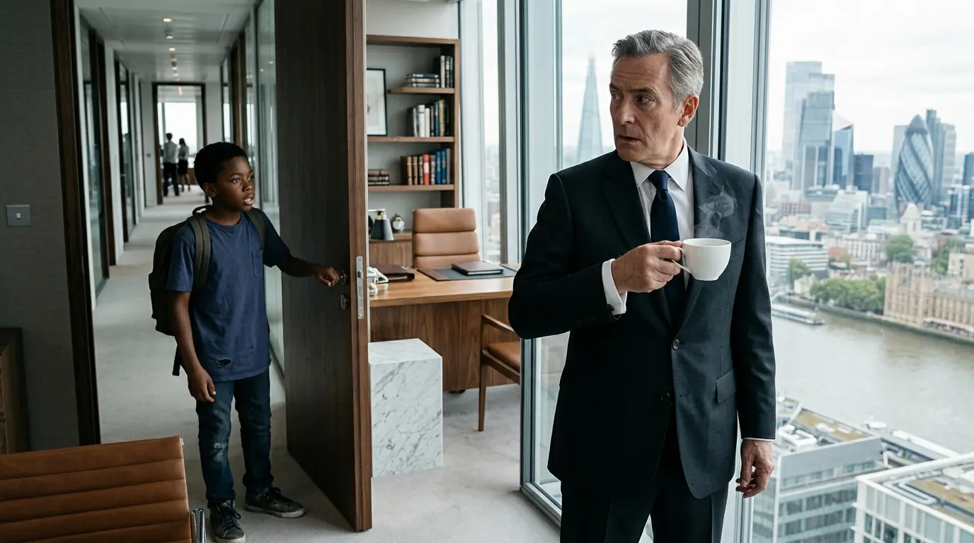 "Check Your Coffee, Sir" — Black Boy Saves Billionaire in His Own Office