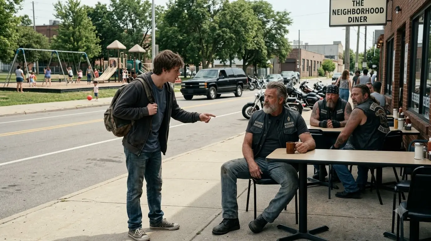 Homeless Boy Whispered to a Biker, "That Car is Watching The Kids" — Then 200 Bikers Stood Up