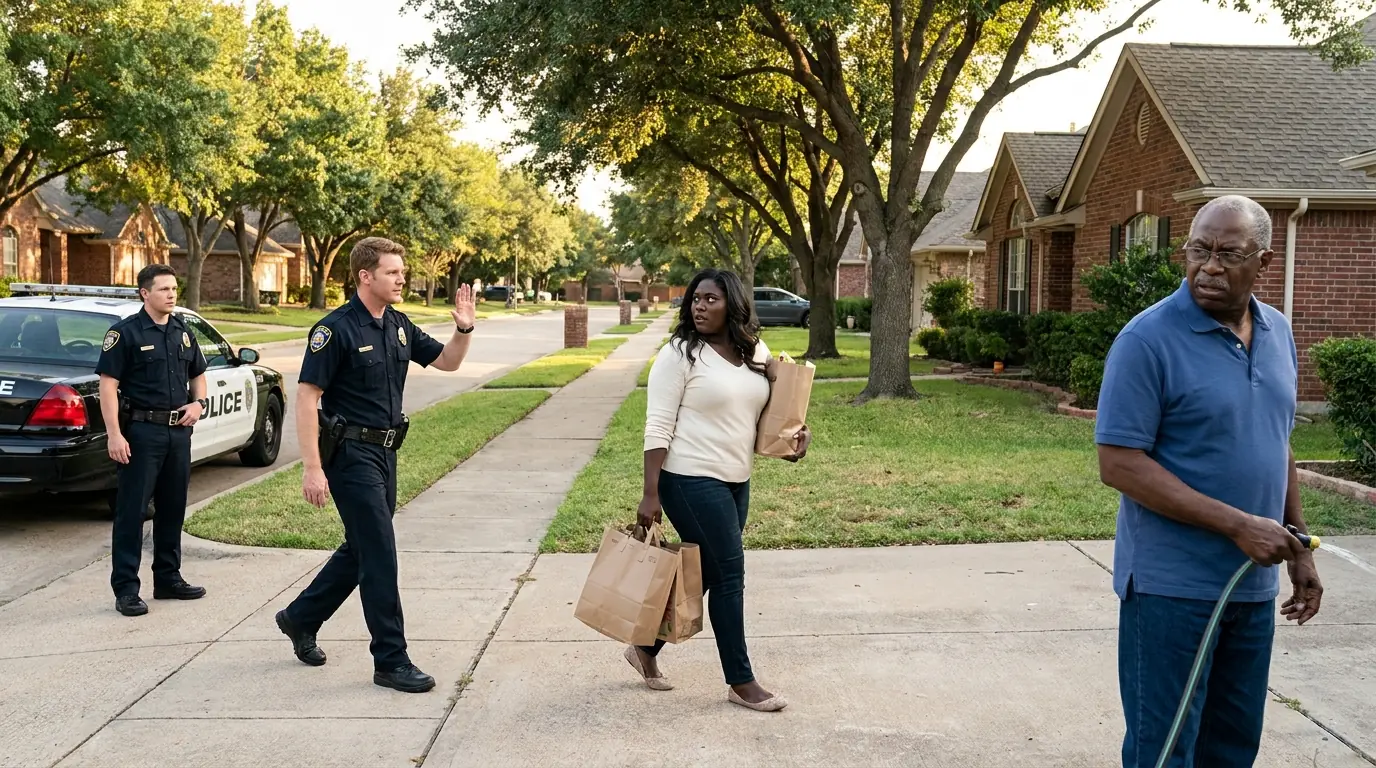 Officer Pinned a Black Woman Against Her Own Fence — Then Her Neighbor Asked the One Question That Ended His Smile