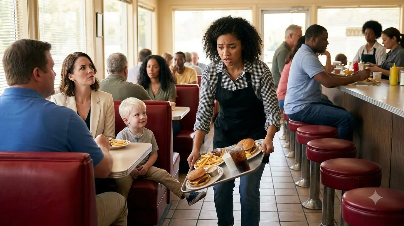 Rich Family Humiliated a Waitress in a Diner — Then the Chef Said, “She’s My Sister”