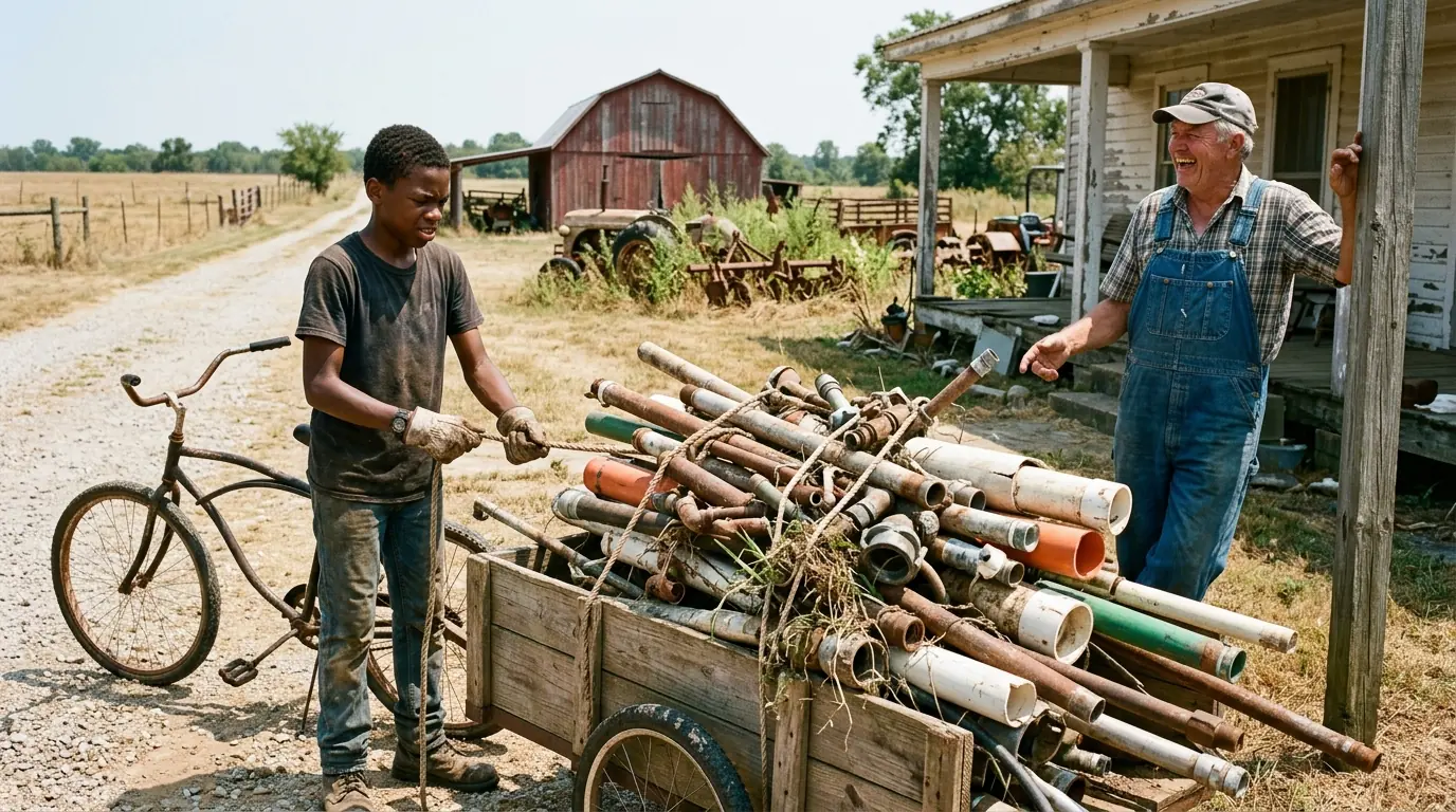 Everyone Laughed When a Black Boy Collected Their Old Pipes Until They Saw His Crops