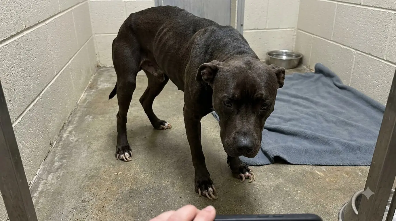 Rocky Was Found Locked Inside an Empty Garage, and His Feet Showed How Long He Had Been Struggling