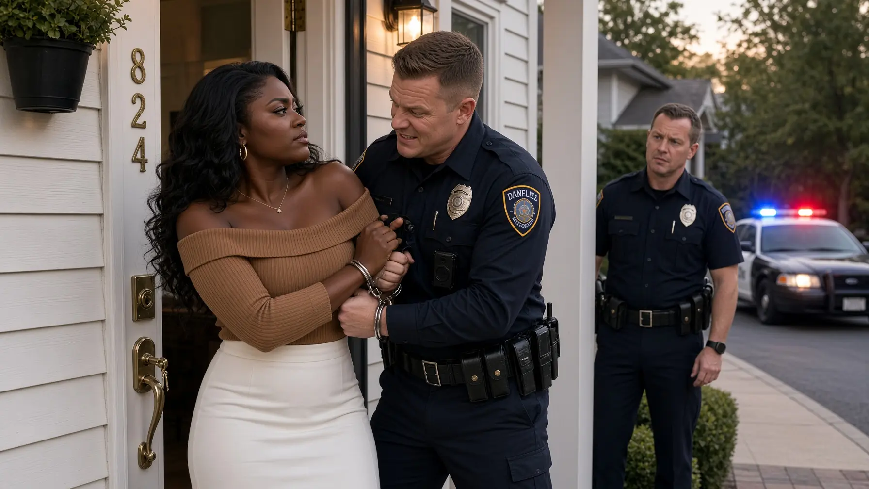 He Cuffed Her at Her Own Front Door — Then One Sentence Made His Partner Go Pale