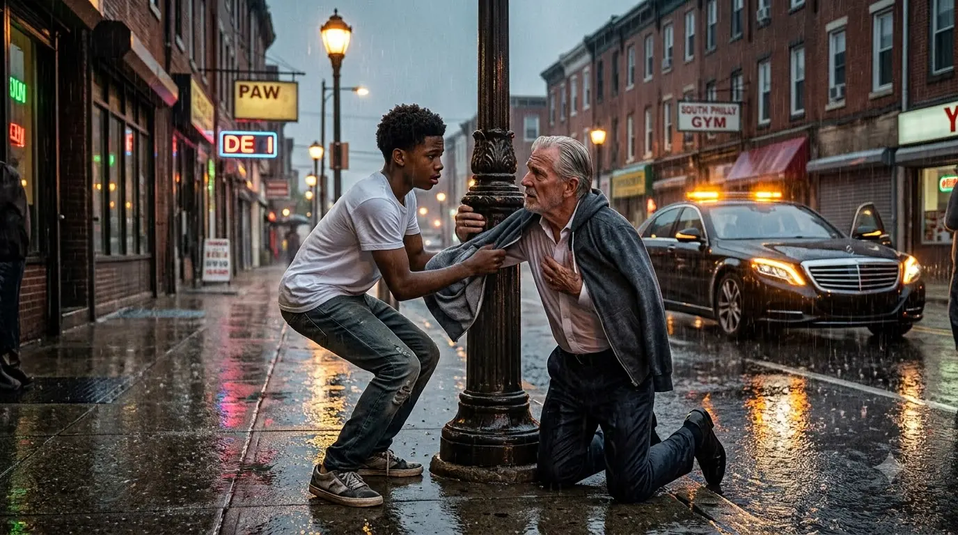Poor Boy Walked Old Man Home in Storm — Next Day, Men in Suits Asked for Him