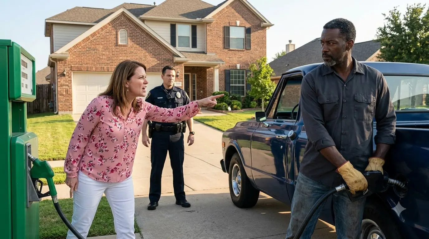 HOA Karen Called Cops When I Refused to Give Her Free Gas — Then Went Pale When She Realized Who I Was