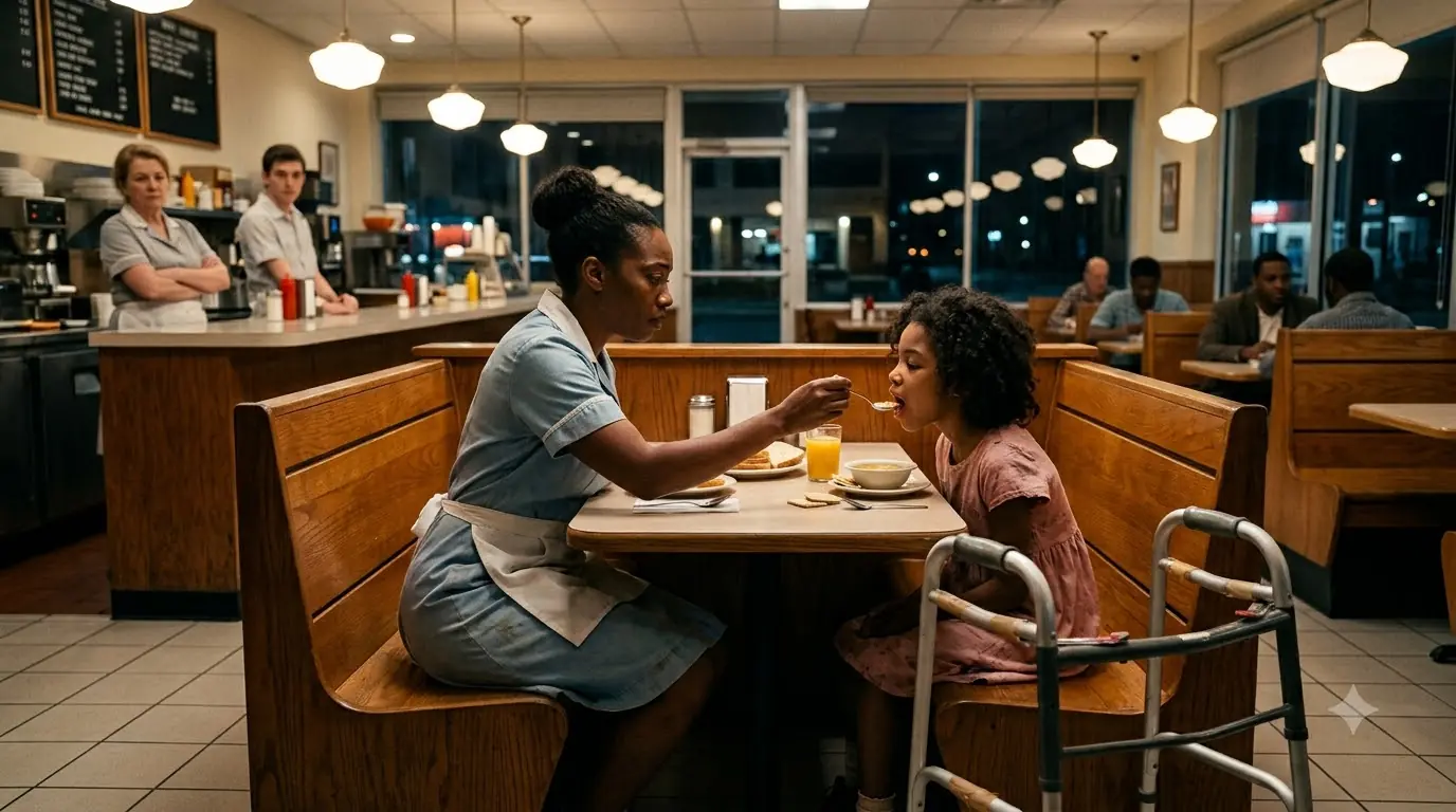 Waitress Fed a Disabled Girl Every Day — 24 Hours Later, a Billionaire Gave Her a New Life