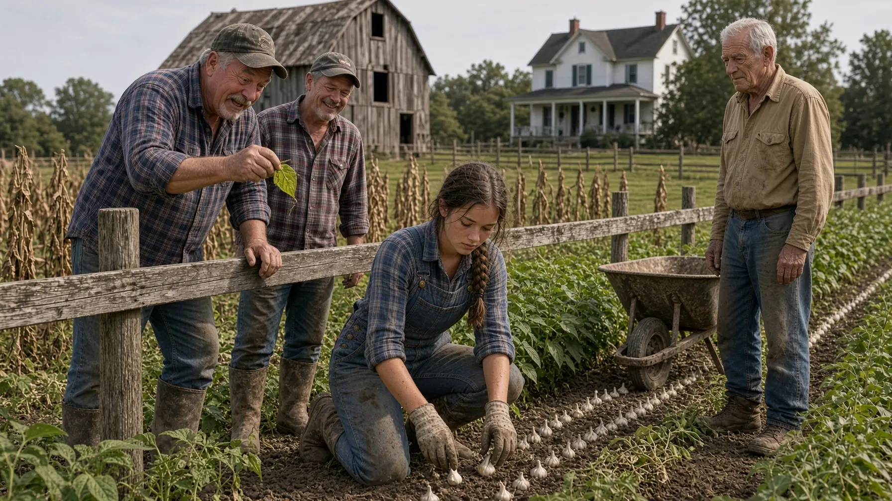A 13-YEAR-OLD GIRL DUG SIX STRANGE ROWS ALONG THE FENCE — THEN FARMERS BEGAN PARKING ON THE ROAD TO WATCH