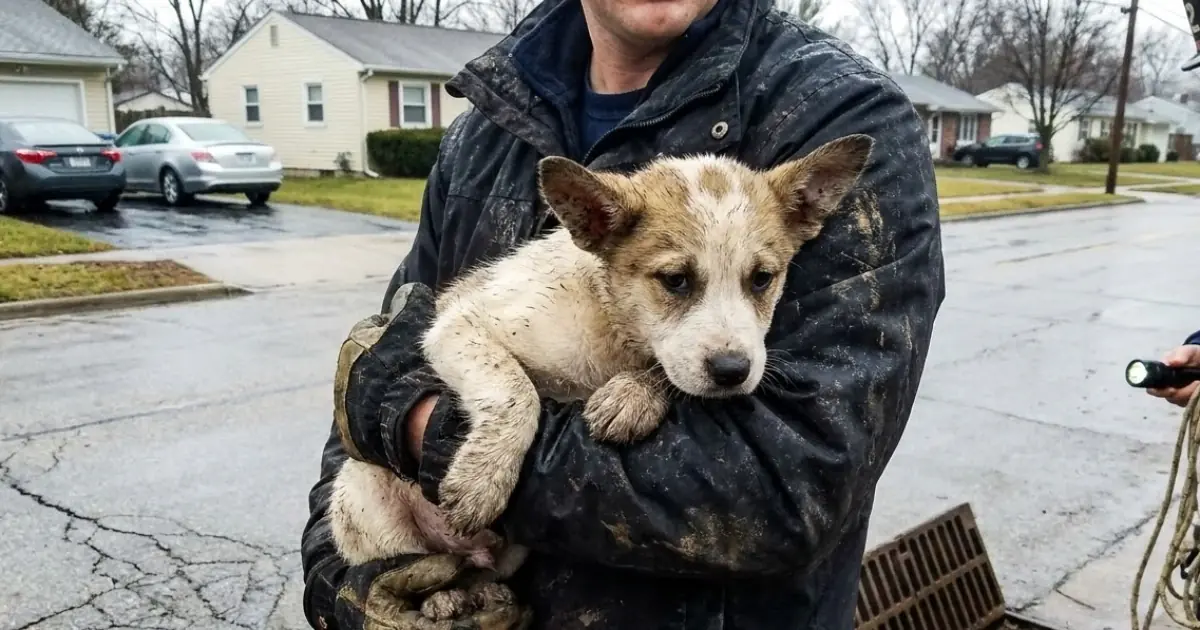 A Puppy Was Pulled From a Storm Drain—but Getting Him Out Was Only the Beginning