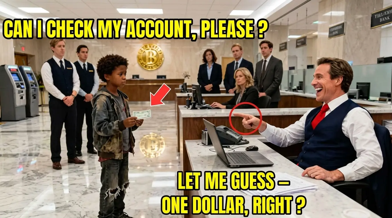 Black Kid in Worn-Out Shoes Walked Into a Bank to Check His Account — The Manager Laughed Until He Saw the Balance