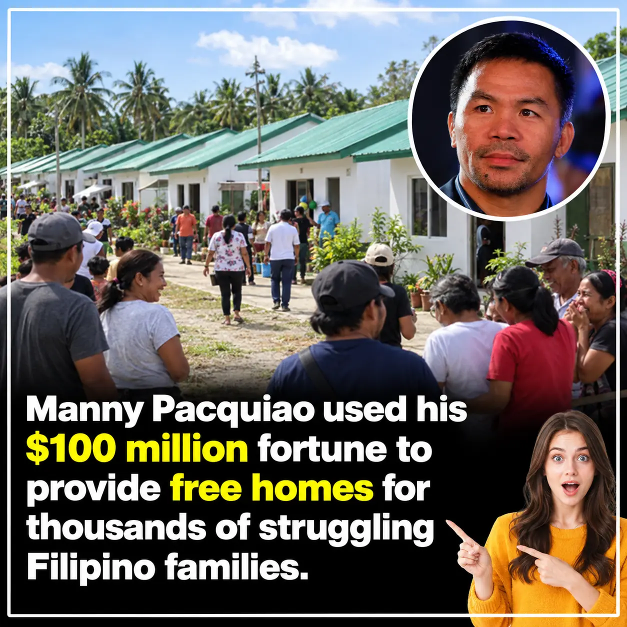 From Poverty to Purpose: Manny Pacquiao Used His Boxing Fortune to Build Free Homes for Over 1,000 Families