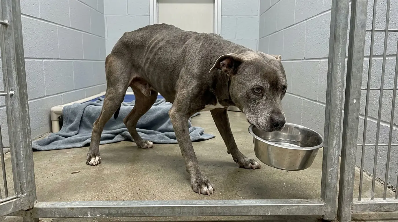 Otis Keeps Dragging His Water Bowl to the Kennel Door, but He Never Drinks From It There