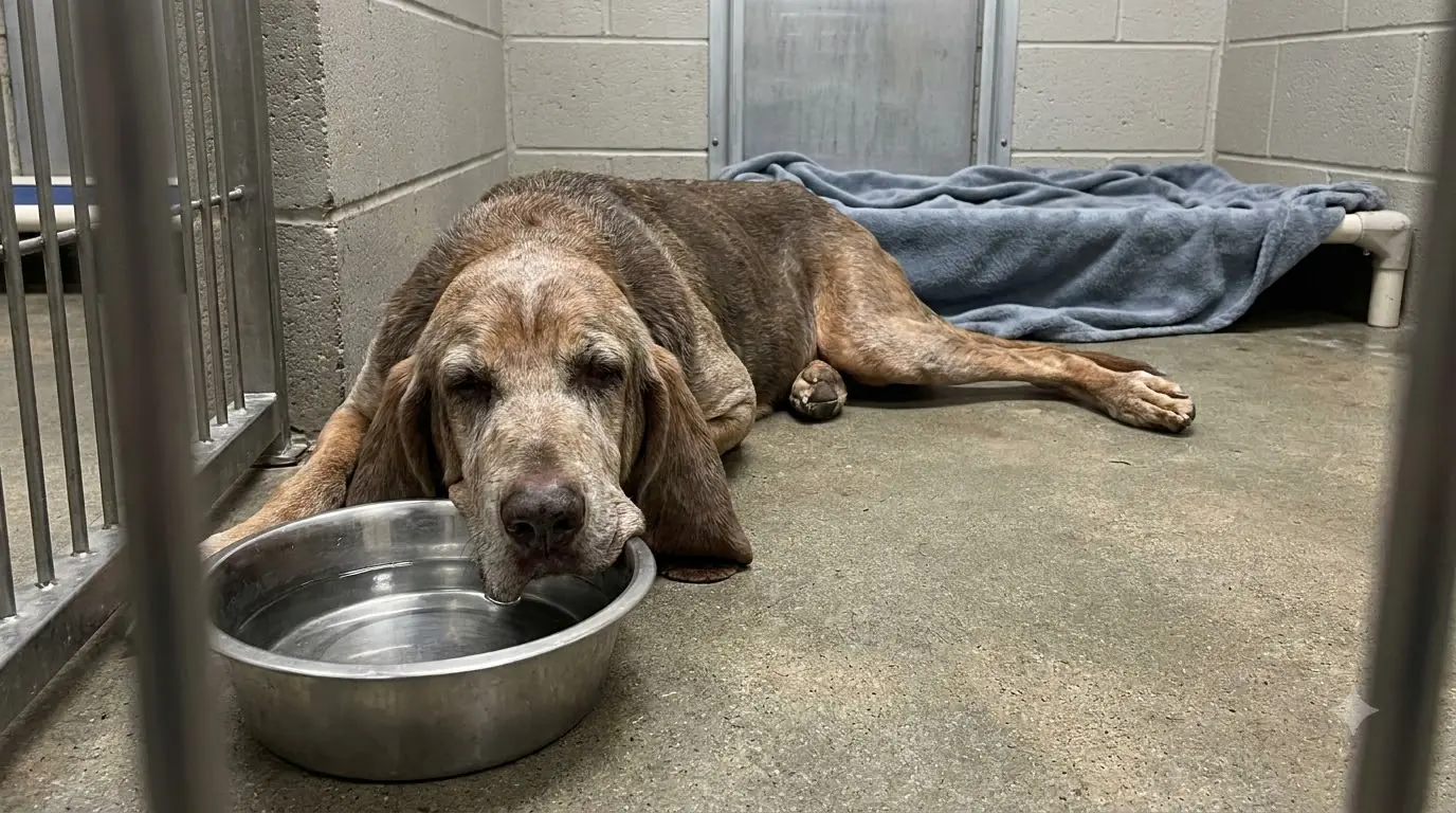 Walter Is Too Weak to Make It Back to Bed, and He Keeps Falling Asleep With His Head on the Water Bowl
