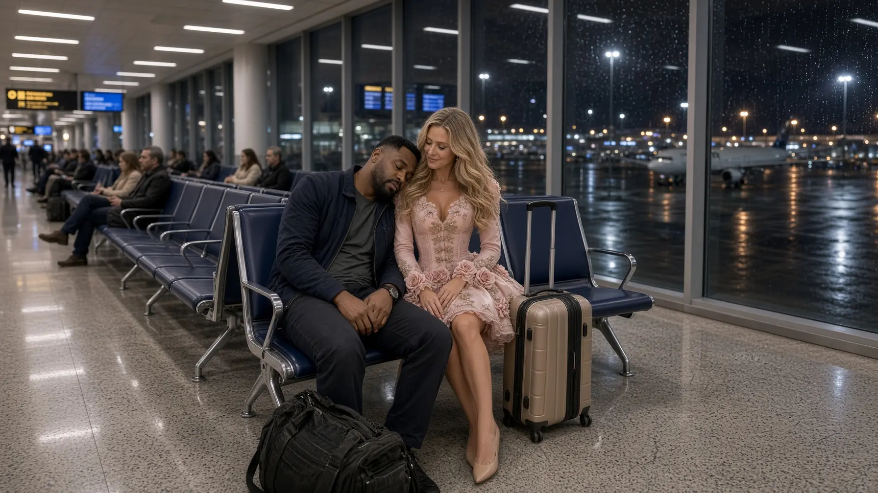 Black Single Dad Fell Asleep on a Billionaire CEO’s Shoulder at the Airport—Then Everything Changed