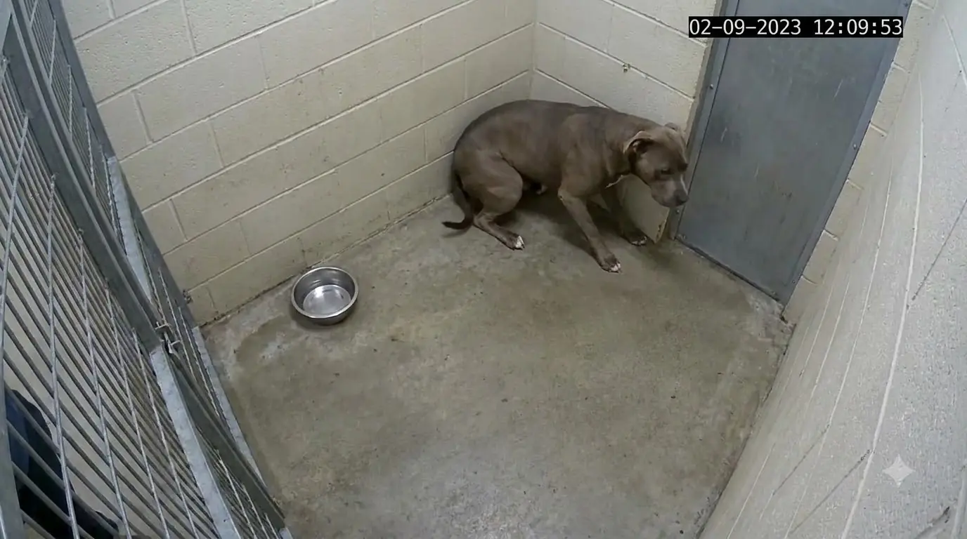 Bruno Won’t Stop Shaking Until Someone Sits Down on the Kennel Floor