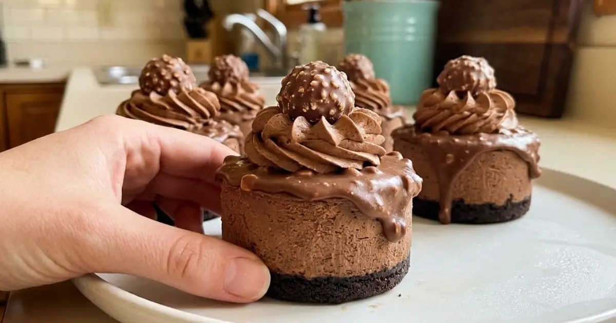 No-Bake Ferrero Rocher Cheesecake – Cold, Creamy & Loaded with Chocolate Hazelnut