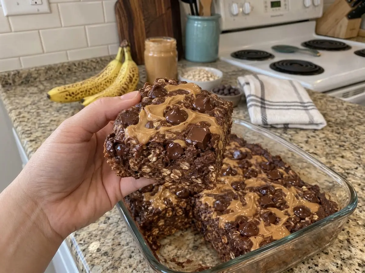 Chocolate Banana Peanut Butter Baked Oatmeal – Fudgy, Wholesome & Meal-Prep Friendly