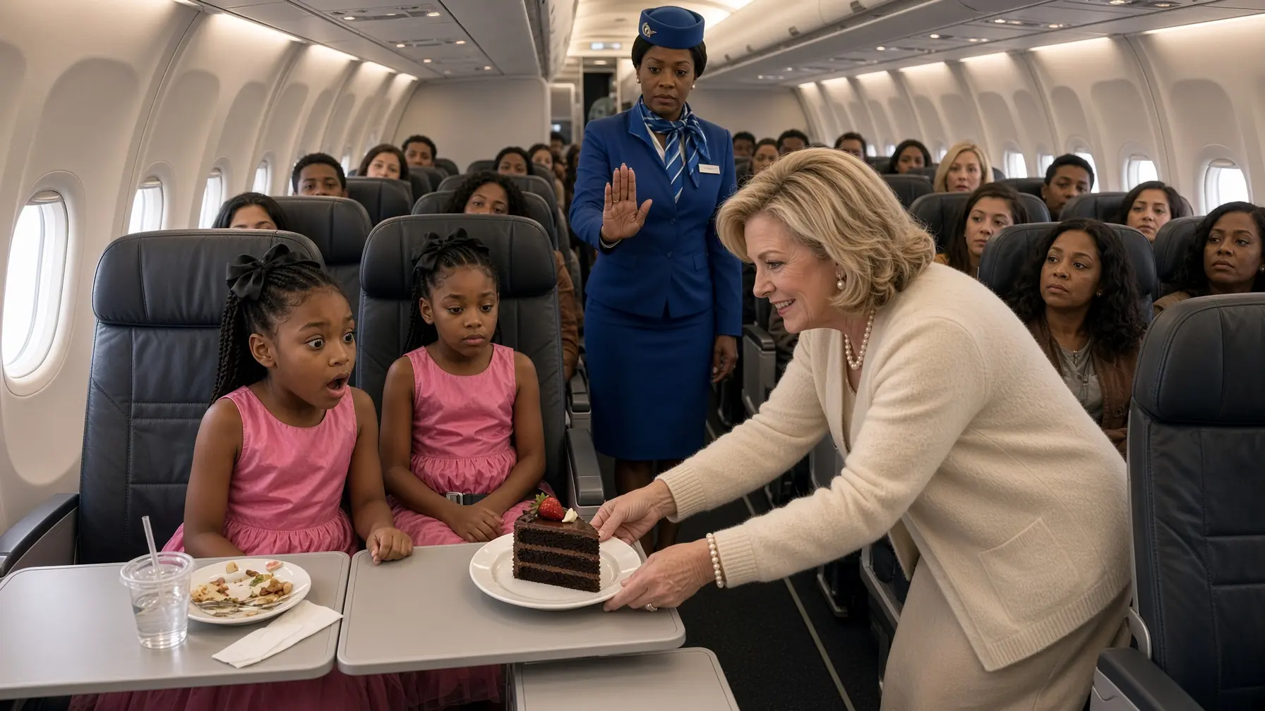 Arrogant Woman Grabs Food From Black Twins' Tray During Flight — Then Instant Karma Destroys Her!