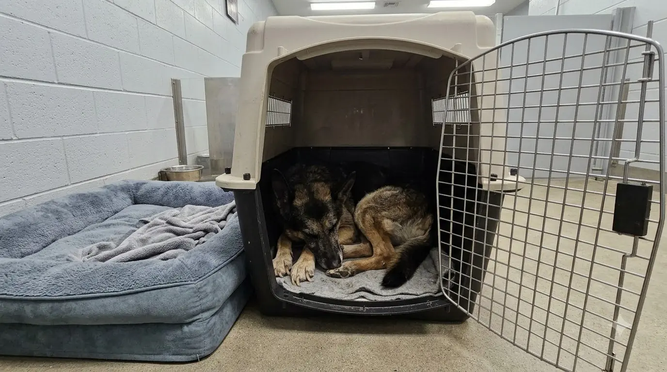 Duke Was Rescued From a Crate Too Small for Him, but He Keeps Going Back Inside