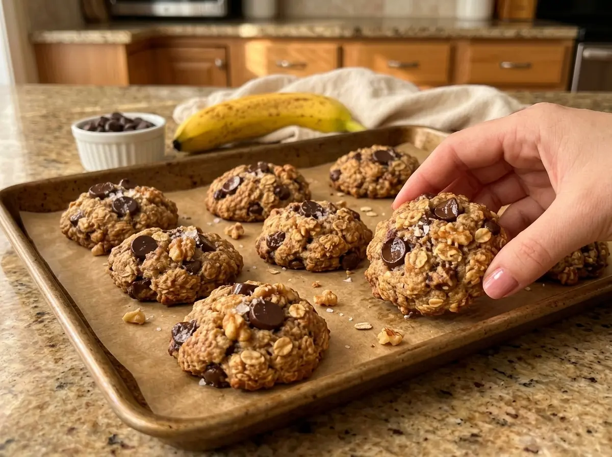 Banana Oatmeal Cookies – Soft, Chewy & Loaded with Chocolate Chips