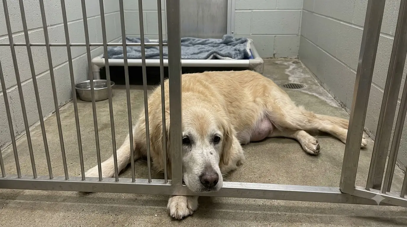 Teddy Keeps Falling on the Way to the Kennel Gate—but He Still Tries Again