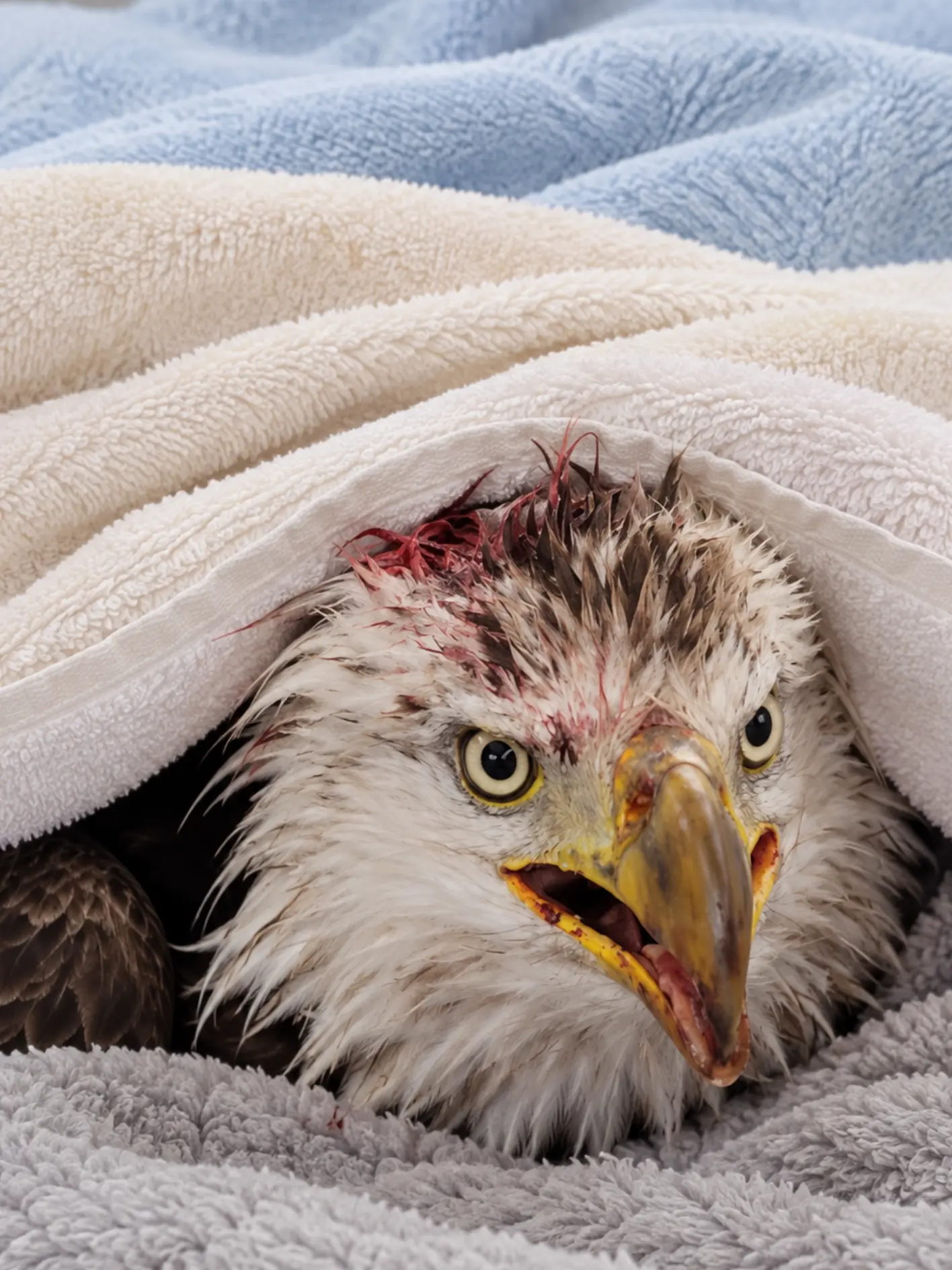 Bald Eagle Knocked From the Sky During an Aerial Territorial Fight — A Barbed-Wire Fence Turned the Fall Into a Second Emergency