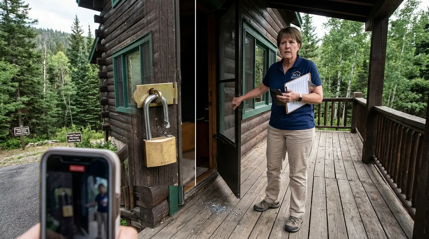 HOA Karen Cut My Lock and Entered My Cabin — Seconds Later, a Team Surrounded Her