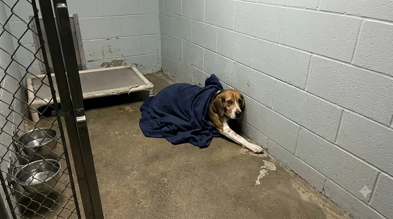 Benny Seems Fine During the Day—Then the Shelter Goes Quiet and His Entire Body Starts Shaking