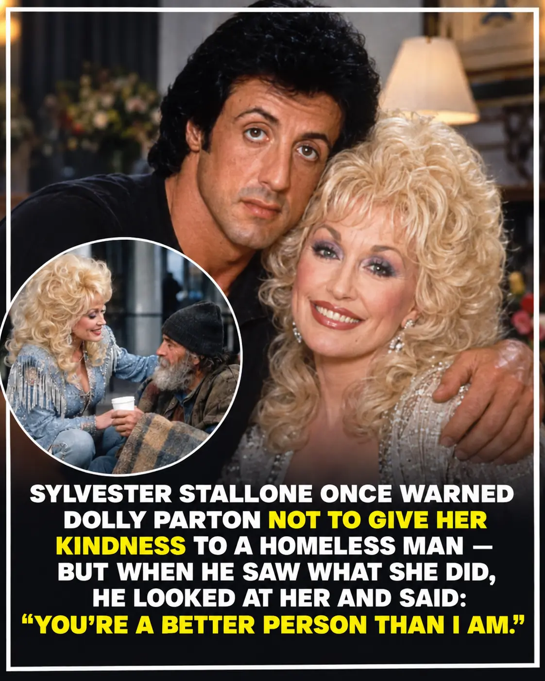 Dolly Parton Once Confronted Sylvester Stallone Over a Homeless Man—and Her Words Left Him Speechless