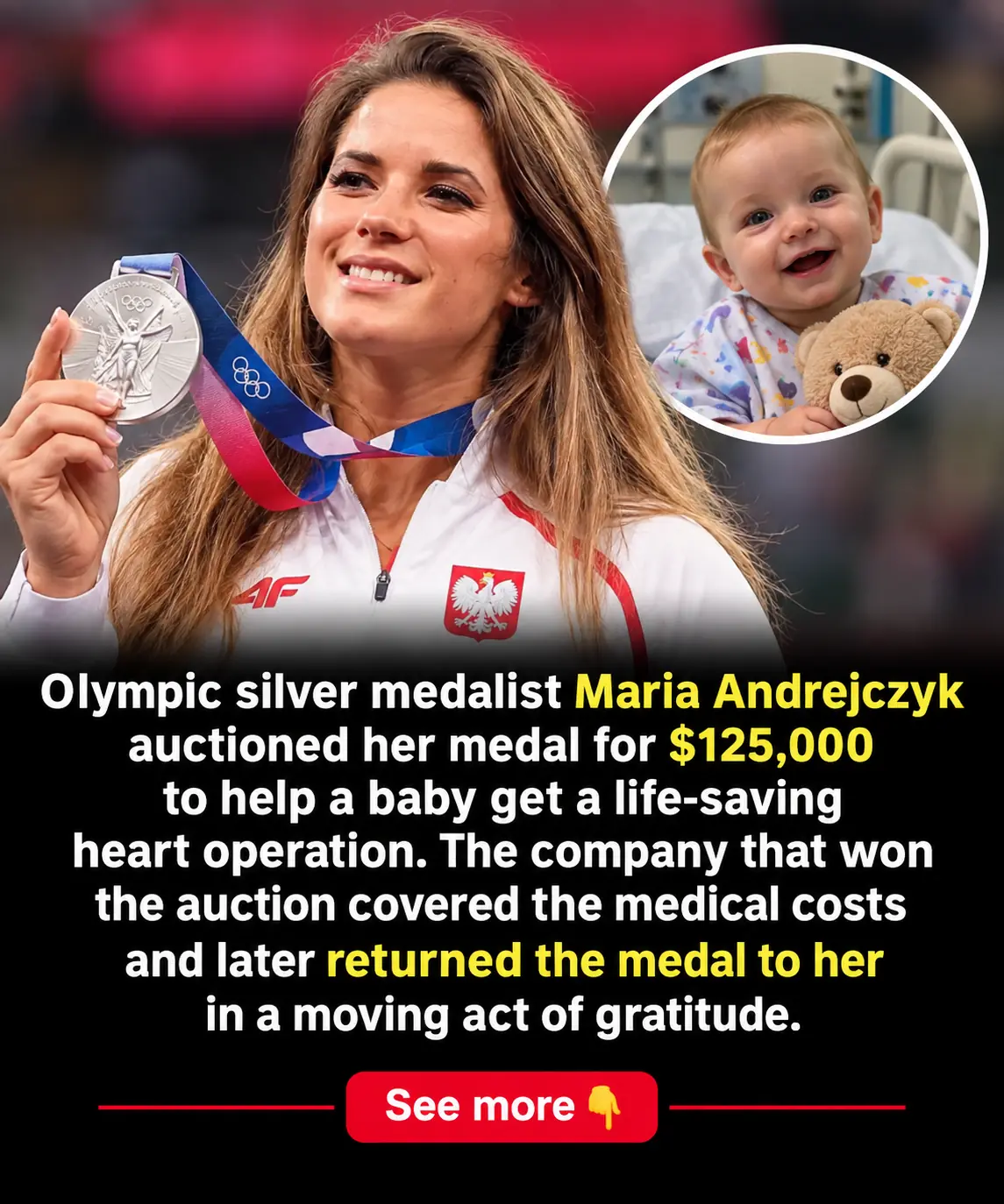 Polish Olympian Auctioned Her Silver Medal to Help Save a Baby — Then the Winning Company Gave It Back