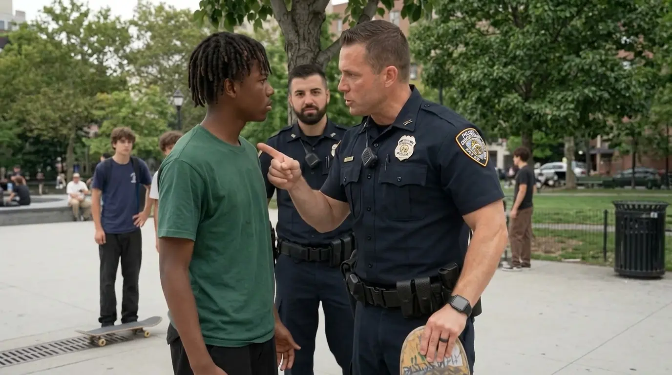 Two Officers Broke A Black Teen’s Skateboard For Laughs — Then His Father Stepped Out Of The SUV And They Recognized The Badge