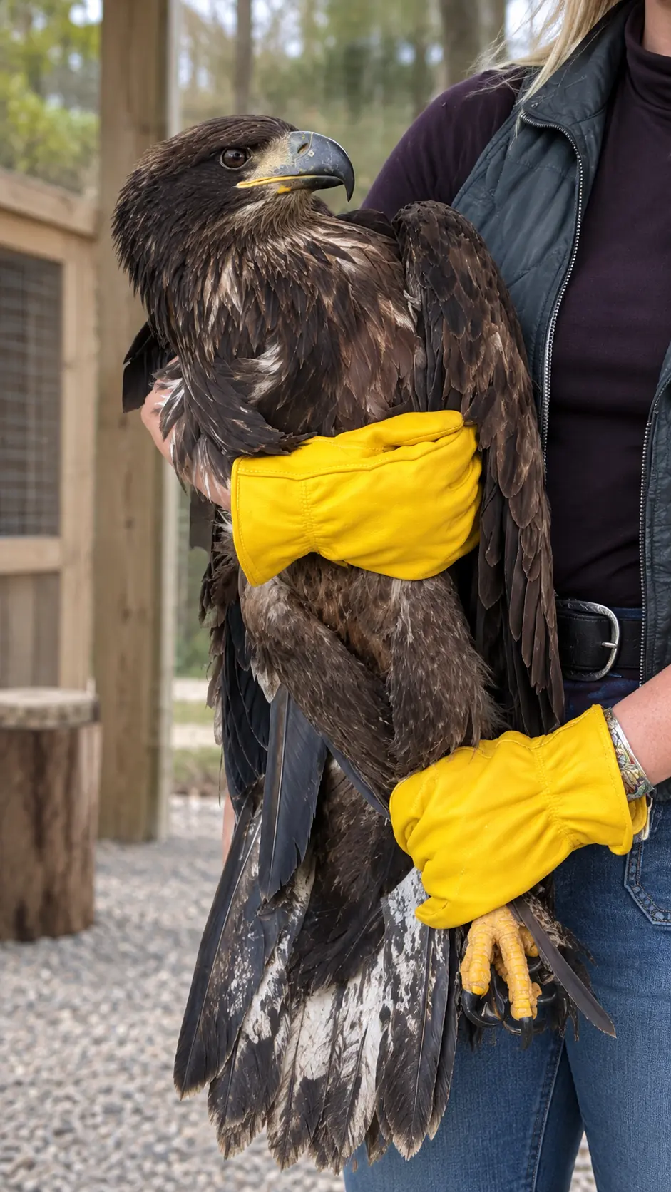 Young Bald Eagle Was Driven From Its Territory and Spent Days Hiding in a Family’s Backyard — Weeks Later, It Was Strong Enough to Face the Sky Again.