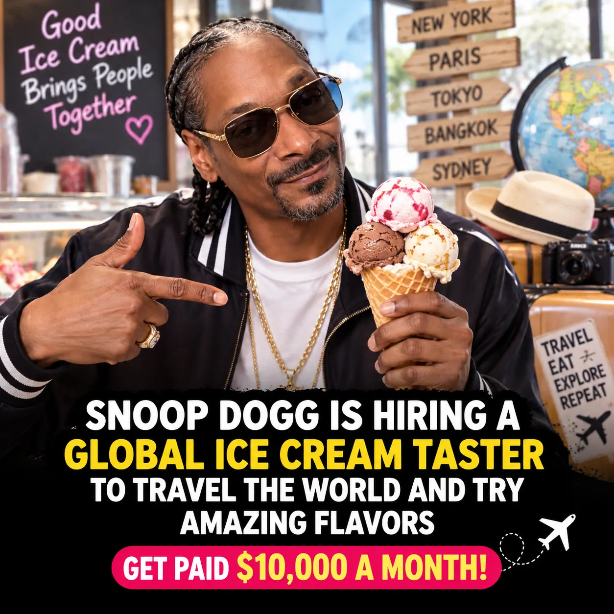 Snoop Dogg’s Ice Cream Brand Is Offering a $30,000 Dream Job to Taste Desserts Around the World