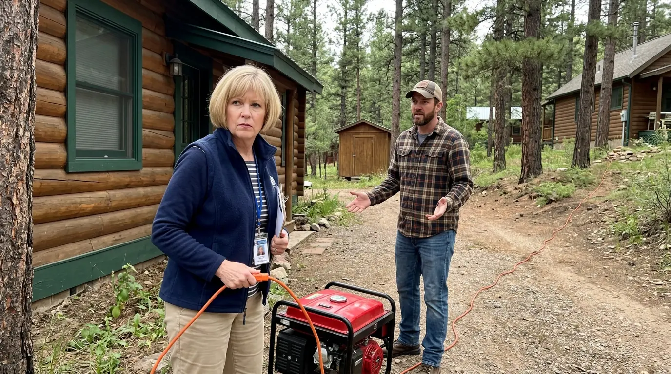 HOA Karen Steals My Cabin Generator Power — Didn’t Know It’s Wired to Shock Intruders Like Her!