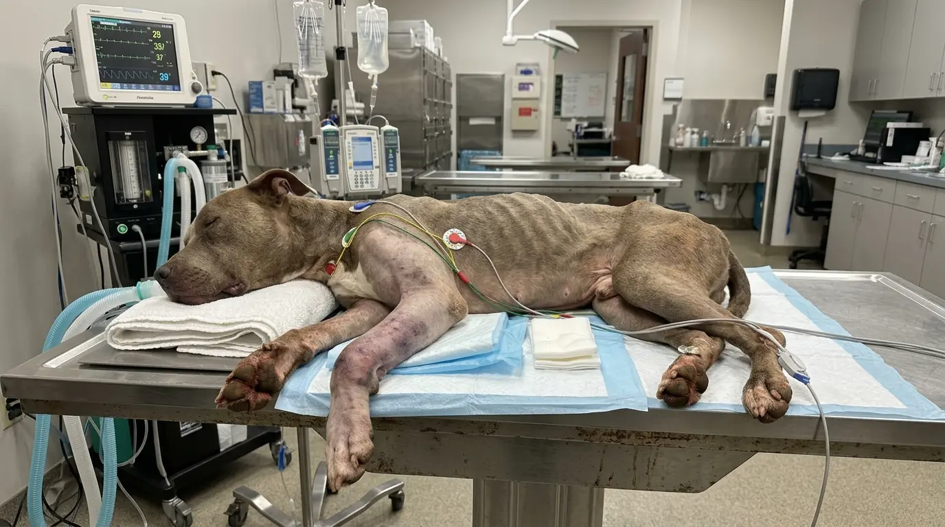She Was Found Beneath an Overpass Dragging a Front Leg That Had Been Broken Long Before